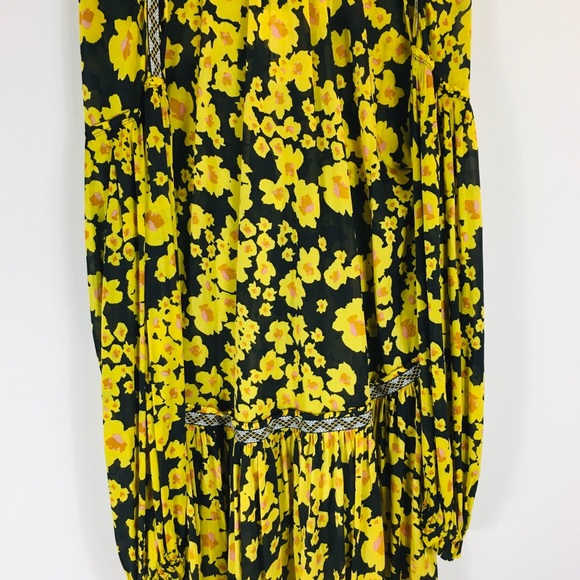Free People Yellow Floral Tunic Dress Sz S NWT - Picture 11 of 13